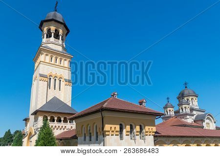 Reunification Cathedral On A Summer Sunny Day In Alba Iulia, Romania.