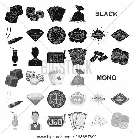 Casino And Gambling Black Icons In Set Collection For Design. Casino And Equipment Vector Symbol Sto
