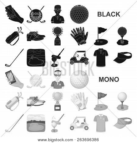 Golf And Attributes Black Icons In Set Collection For Design.golf Club And Equipment Vector Symbol S