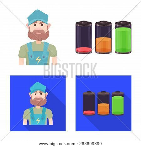 Isolated Object Of Electricity And Electric Logo. Collection Of Electricity And Energy Stock Vector 