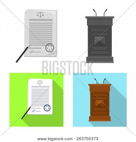 Vector Design Of Law And Lawyer Icon. Set Of Law And Justice Vector Icon For Stock.