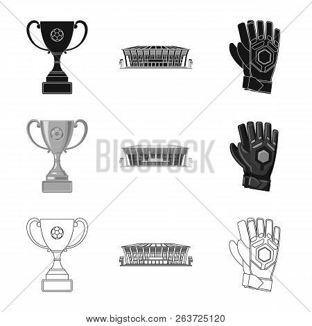 Vector Design Of Soccer And Gear Icon. Collection Of Soccer And Tournament Vector Icon For Stock.