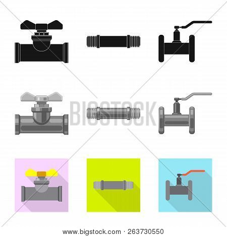 Vector Illustration Of Pipe And Tube Icon. Set Of Pipe And Pipeline Vector Icon For Stock.