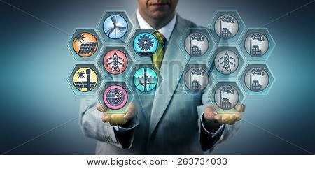 Executive Presents Renewable Energy Mix Supplanting Coal Fired Power Plants For Electricity Generati