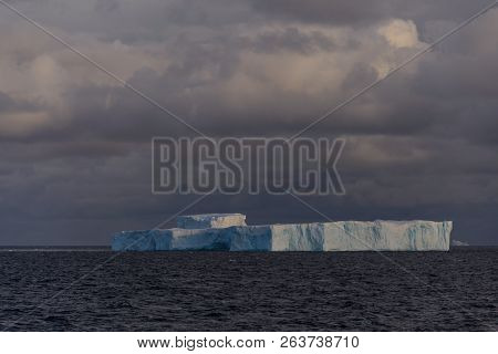 Antarctic Seascape Tabular  With Iceberg
