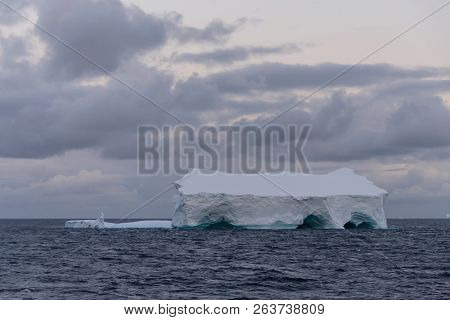 Antarctic Seascape Tabular  With Iceberg