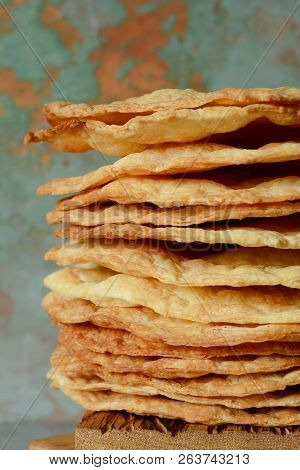 Fresh Puff Cakes For Napoleon Cake Puff Pastry For Dessert Milfey. French Pastries