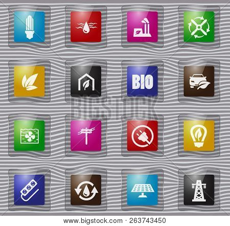 Alternative Energy Glass Icons Set For Web Sites And User Interface