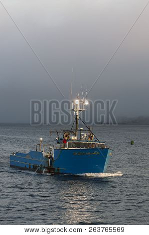 New Bedford, Massachusetts, Usa - May 8, 2018: Commercial Fishing Vessel Diamond Girl, Hailing Port 