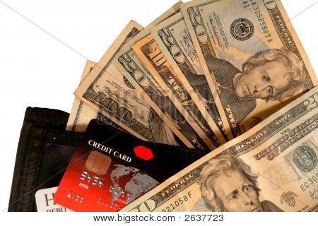 Carte di credito, denaro e portafogli