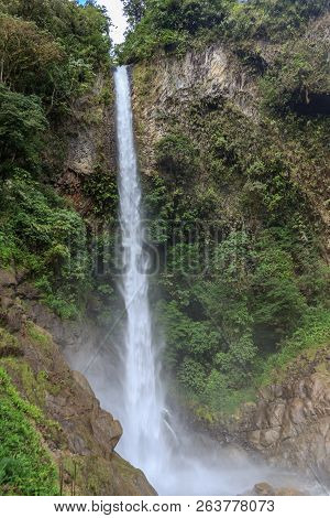 Waterfall On The Cascade Road In Banos, Ecuador