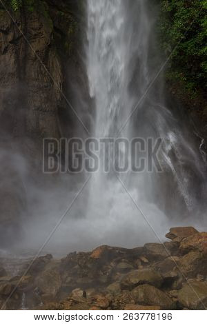 Waterfall On The Cascade Road In Banos, Ecuador