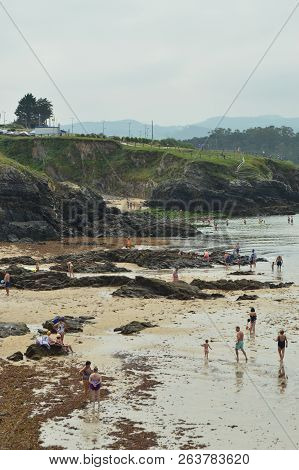 Majestic, Broad And Long Beach In Tapia De Casariego. Nature, Travel, Recreation. August 2, 2018.tap