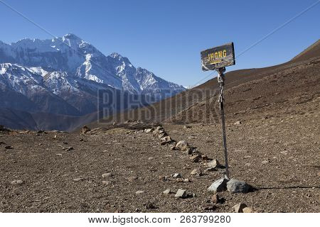Himalayas Mountains, Pointer To Jhong, Nepal, Lower Mustang, Annapurna Conservation Area
