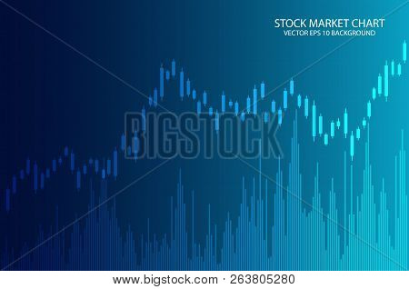 Financial Chart Candle Stick Graph Business Data Analysis Of Stock Market Investment Trading. Vector