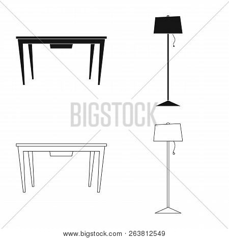 Isolated Object Of Furniture And Apartment Icon. Set Of Furniture And Home Vector Icon For Stock.