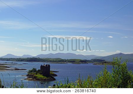 Castle Stalker Is A Tower House About 2.5 Kilometers Northeast Of Port Appin, A Village In Argyll An