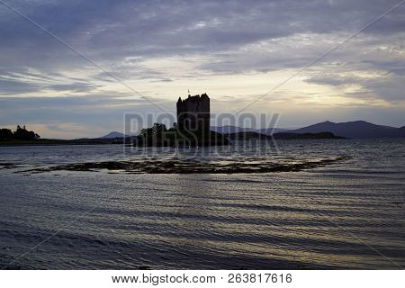 Castle Stalker Is A Tower House About 2.5 Kilometers Northeast Of Port Appin, A Village In Argyll An