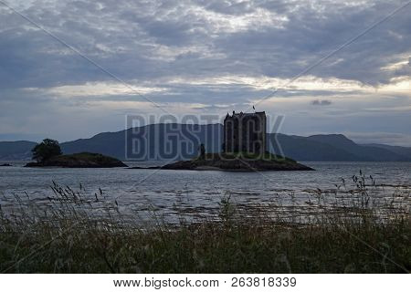 Castle Stalker Is A Tower House About 2.5 Kilometers Northeast Of Port Appin, A Village In Argyll An