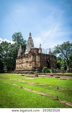 The Maha Chedi Of Wat Chet Yot,  Buddhist Temple In Chiang Mai In Northern Thailand