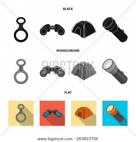 Vector Illustration Of Mountaineering And Peak Icon. Collection Of Mountaineering And Camp Vector Ic
