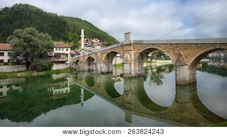 old bridge in Konjic village, Bosnia and Herzegovina