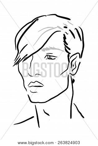 Man Face Chart Makeup Artist Blank. Template.