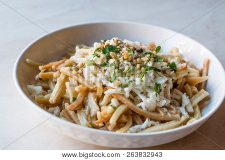 Turkish Noodle / Eriste With Cheese, Walnuts And Parsley.
