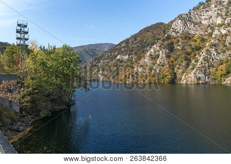 Autumn Landscape From Dam Of The Krichim Reservoir, Rhodopes Mountain, Plovdiv Region, Bulgaria