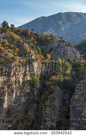 Amazing Autumn Landscape With  Forest Around Krichim Reservoir, Rhodopes Mountain, Bulgaria