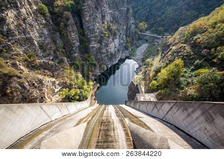 Autumn Landscape From Dam Of The Krichim Reservoir, Rhodopes Mountain, Plovdiv Region, Bulgaria