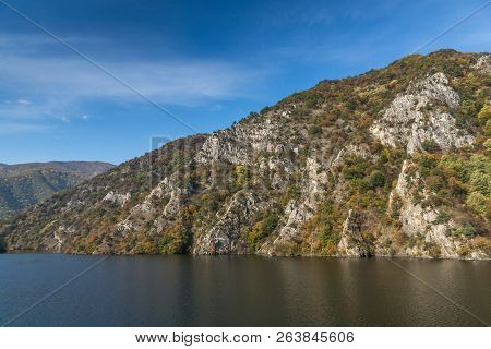 Autumn Landscape From Dam Of The Krichim Reservoir, Rhodopes Mountain, Plovdiv Region, Bulgaria