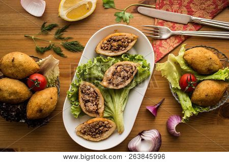 Icli Kofte / Stuffed Meatball Falafel.