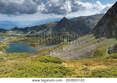Summer View Of The Twin, The Trefoil And The Fish Lakes, Rila Mountain, The Seven Rila Lakes, Bulgar