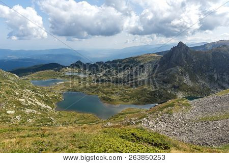 Summer View Of The Twin, The Trefoil And The Fish Lakes, Rila Mountain, The Seven Rila Lakes, Bulgar