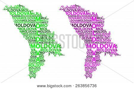 Sketch Moldova Letter Text Map, Republic Of Moldova - In The Shape Of The Continent, Map Moldova - G
