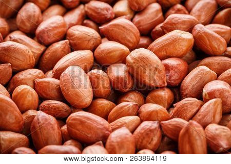 Peanuts, For Background Or Textures. Uncleaned Inshell Peanuts.