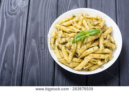 Italian Penne Pasta With Sauce Pesto