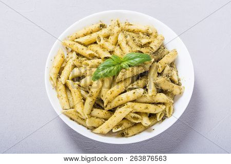 Italian Penne Pasta With Sauce Pesto
