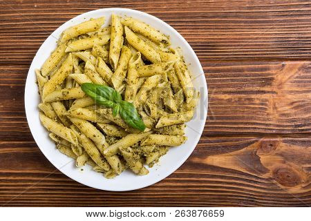 Italian Penne Pasta With Sauce Pesto