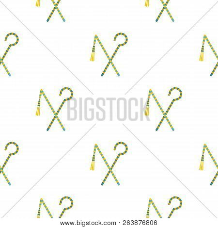Pharaoh Symbols Pattern Seamless Background In Flat Style Repeat Illustration