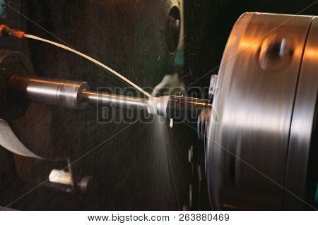 Grinding Parts On The Machine With Water. Internal Hole Machining With Cooling