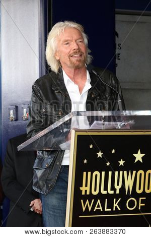LOS ANGELES - OCT 16:  Sir Richard Branson at the Sir Richard Branson Star Ceremony on the Hollywood Walk of Fame on October 16, 2018 in Los Angeles, CA