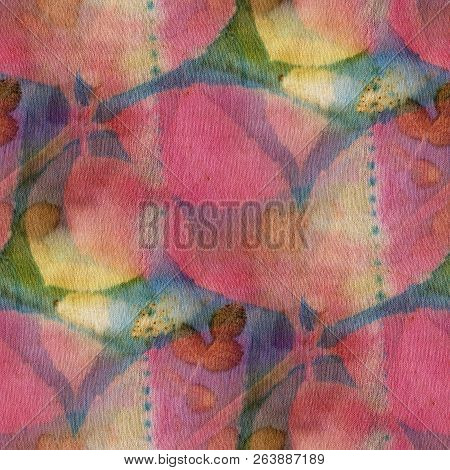 Seamless Botanical Print With Leaf Prints On Natural Silk. Hand-drawn Illustration.12