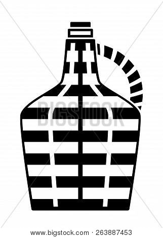 Vector Wicker Demijohn Isolated On White Background