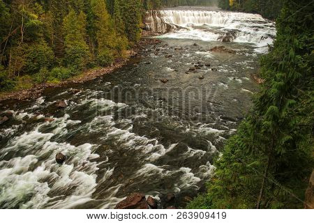 Dawson Falls On The Murtle River In Wells Gray Provincial Park, British Columbia, Canada. It Is Four