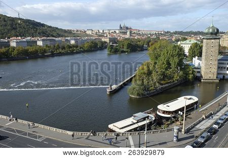 View Of Prague And The Vltava River From The Dancing House