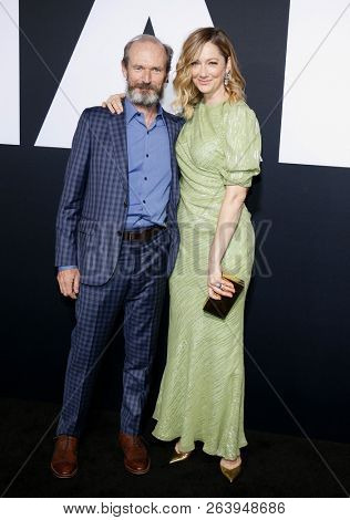 Toby Huss and Judy Greer at the Los Angeles premiere of 'Halloween' held at the TCL Chinese Theatre in Hollywood, USA on October 17, 2018.
