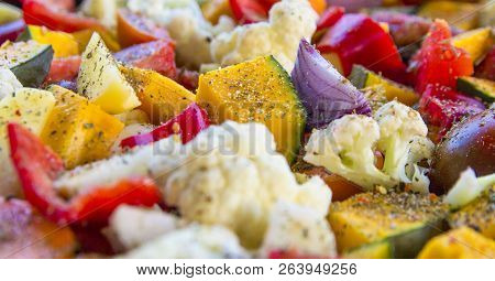 Sliced Vegetables Autumn Different Colors A Piece Of Onion Seasoning Spices Viennese Herbs