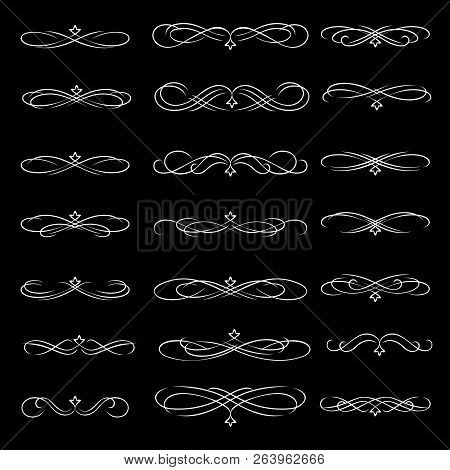 Vector Dividers Calligraphic Line Element. Vector. Isolated
